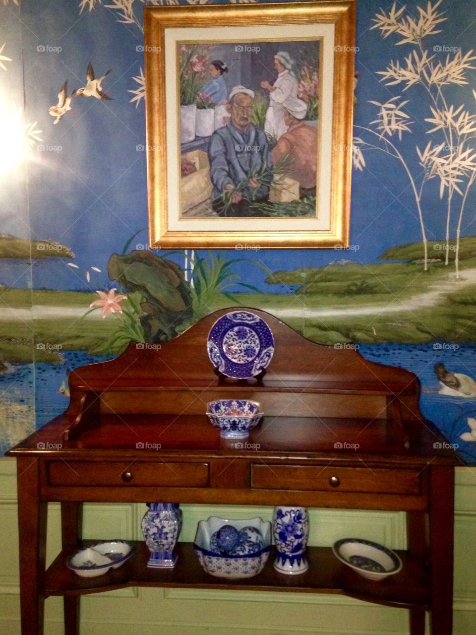 China, buffet, painting