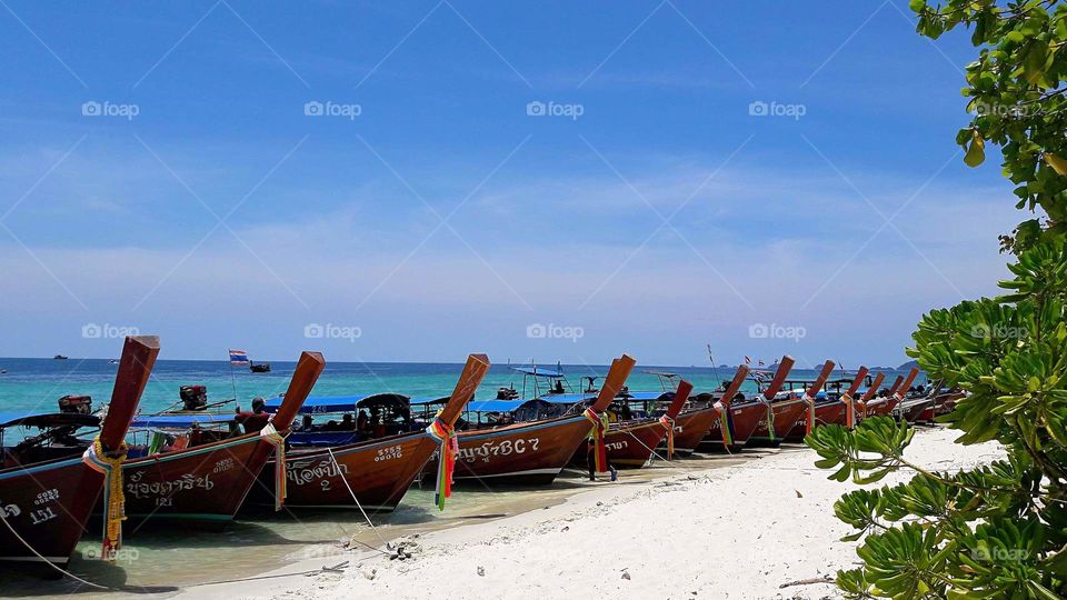 local fishing boats. sea tours. Thailand