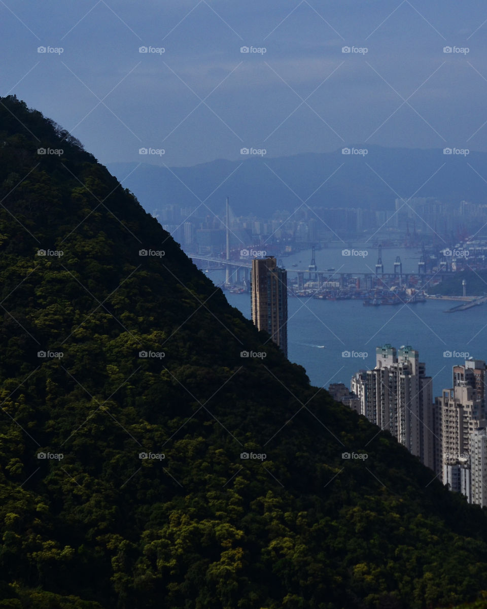 The Peak view at Hong Kong . Beautiful view on the way up 