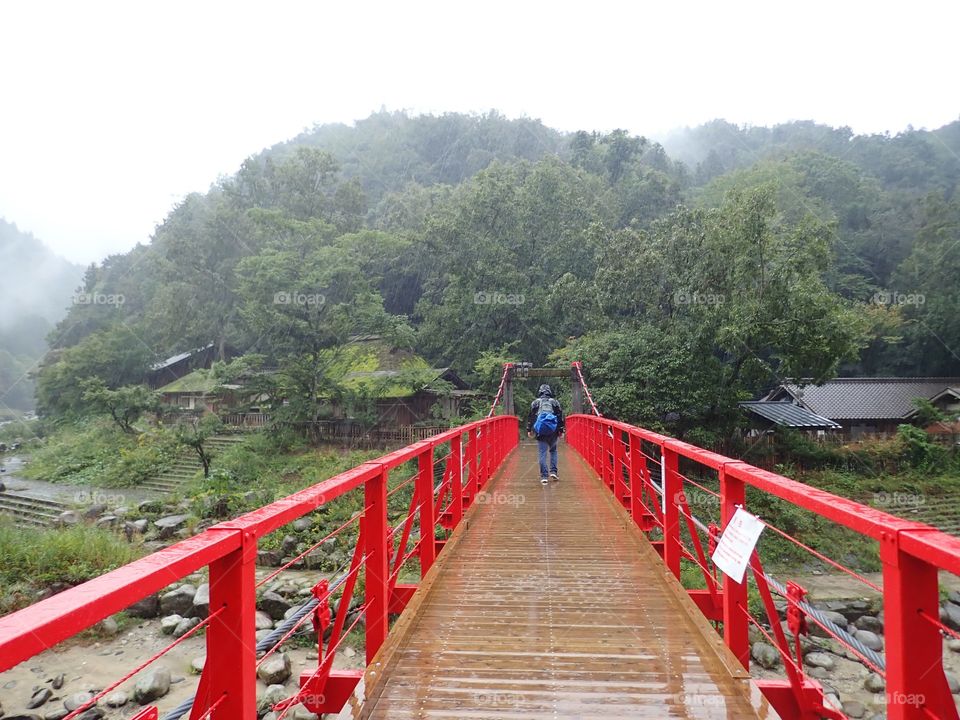 Walking on the bridge