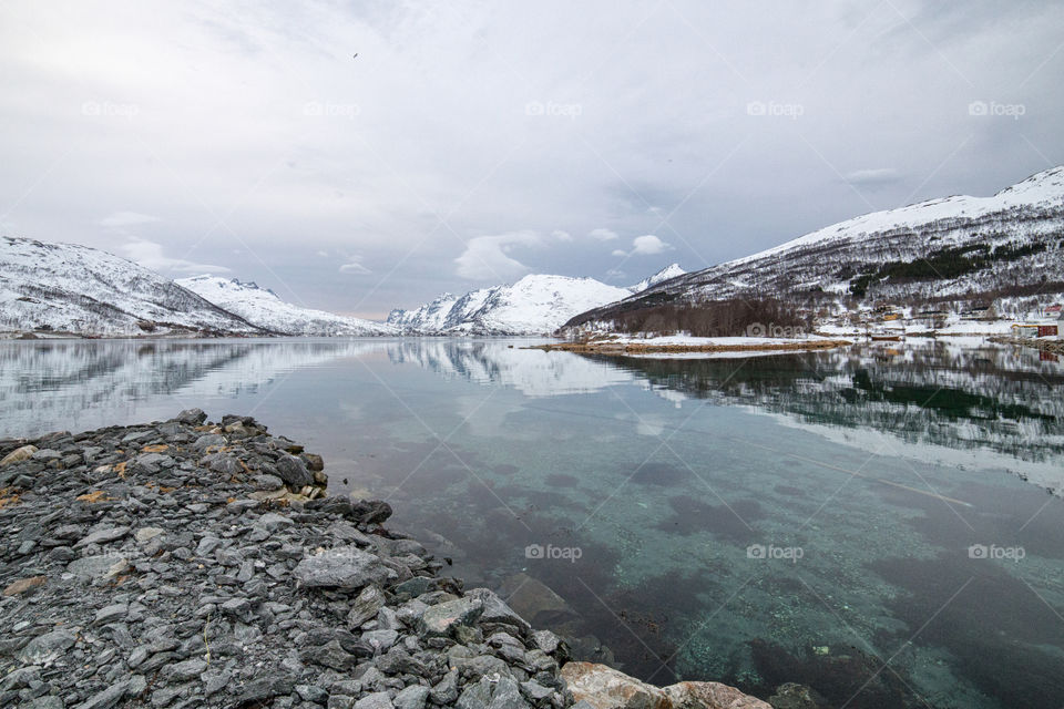 Scenics lake in winter, Norway