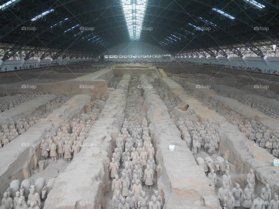 Terracotta Warriors. Clay sculptures depicting the armies of Qin Shi Huang, the first Emperor of China
