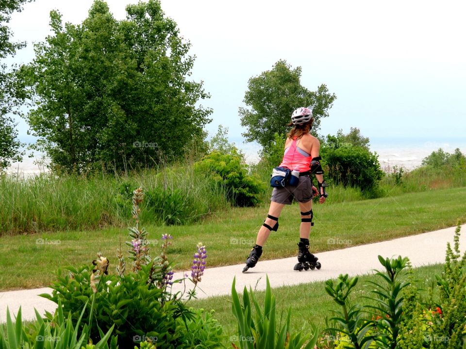 Rollerblading on Mariner's Trail