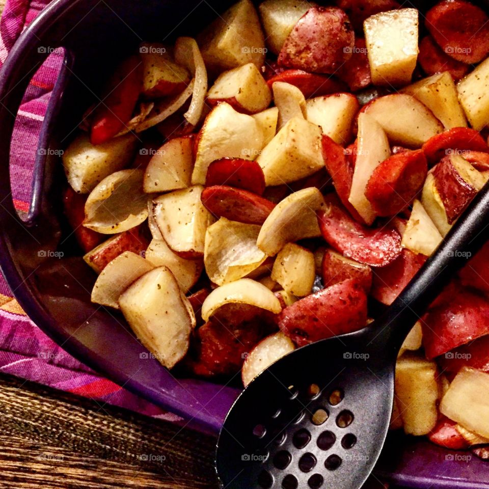 Kielbasa Sausage, Potatoes, & Onion Dish