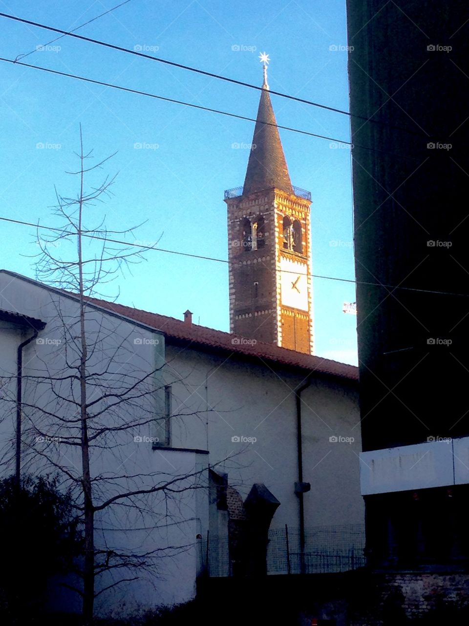 S. Eustorgio bell tower, Milano, Italy 