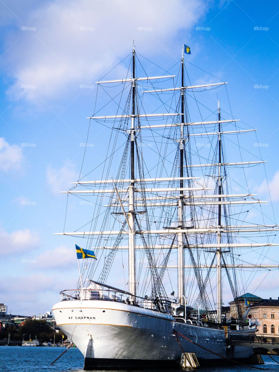 Sailing ship in Stockholm. Af Chapman vandrarhem i Stockholm 