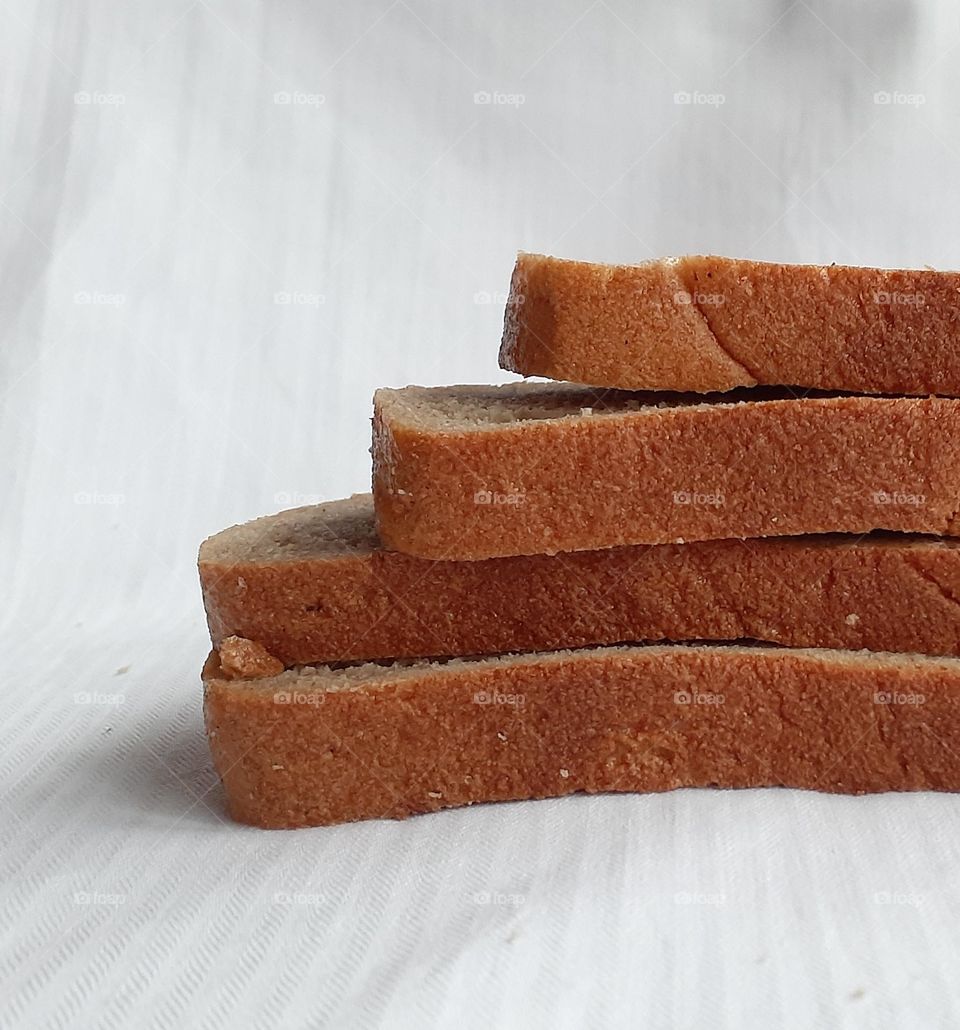 Pieces of black wheat bread