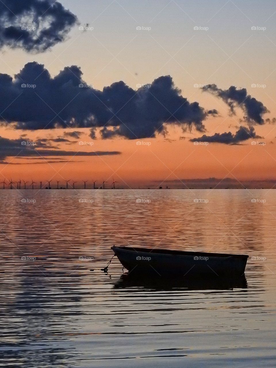 View of empty boat in sea