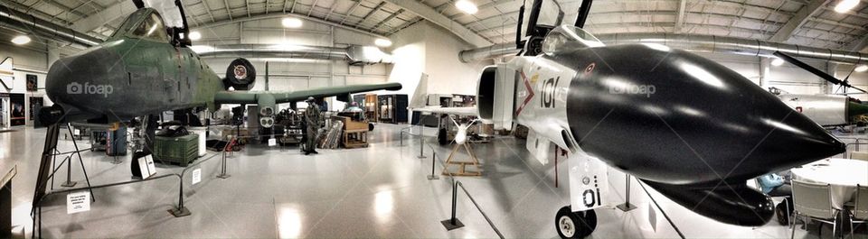 Vintage planes in panorama 