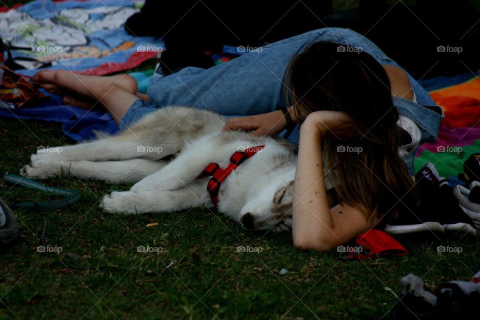 Girl and her dog