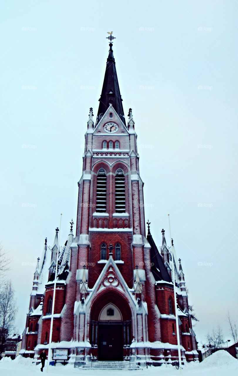 Cold church. Frozen, cold, ice, church