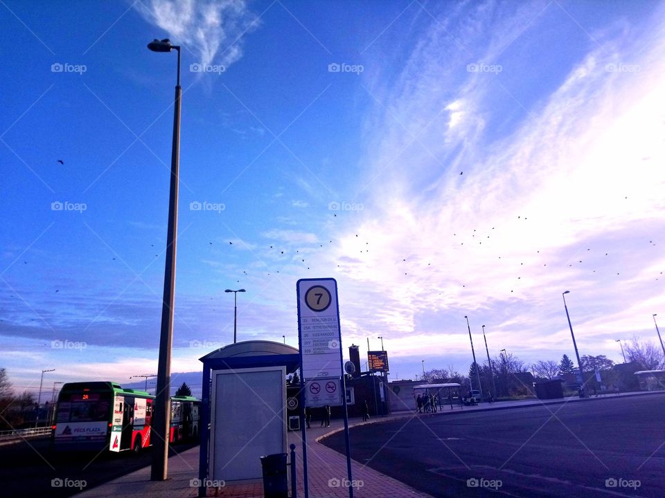When you wait for a bus, and you realize, the sky still beautiful