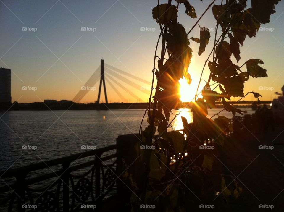 landscape summer bridge riga by twister