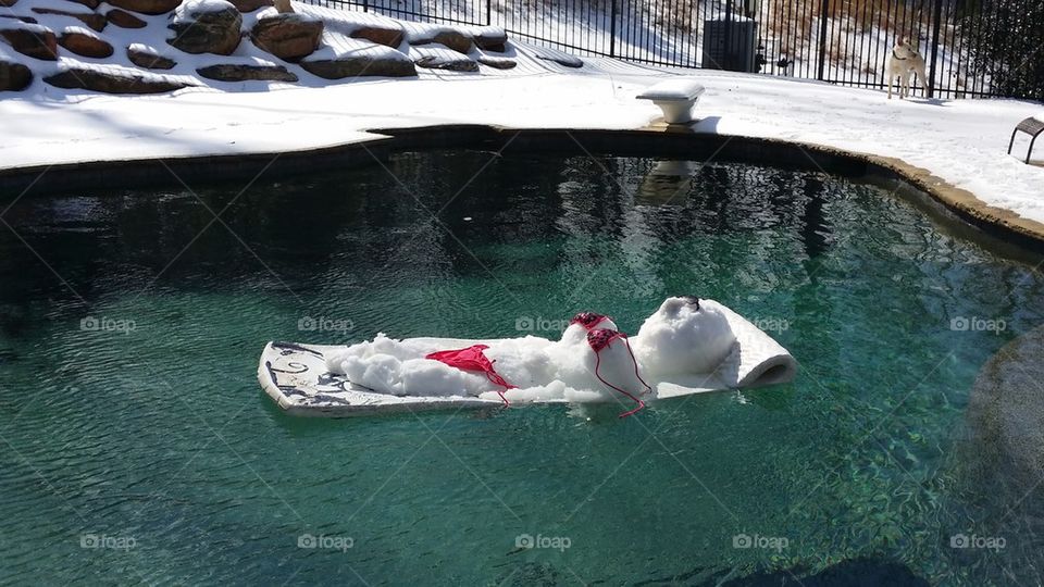 floating snow woman
