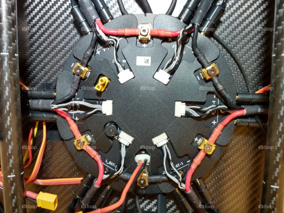 circuitry of drone batteries joined in series on the Matrice 600