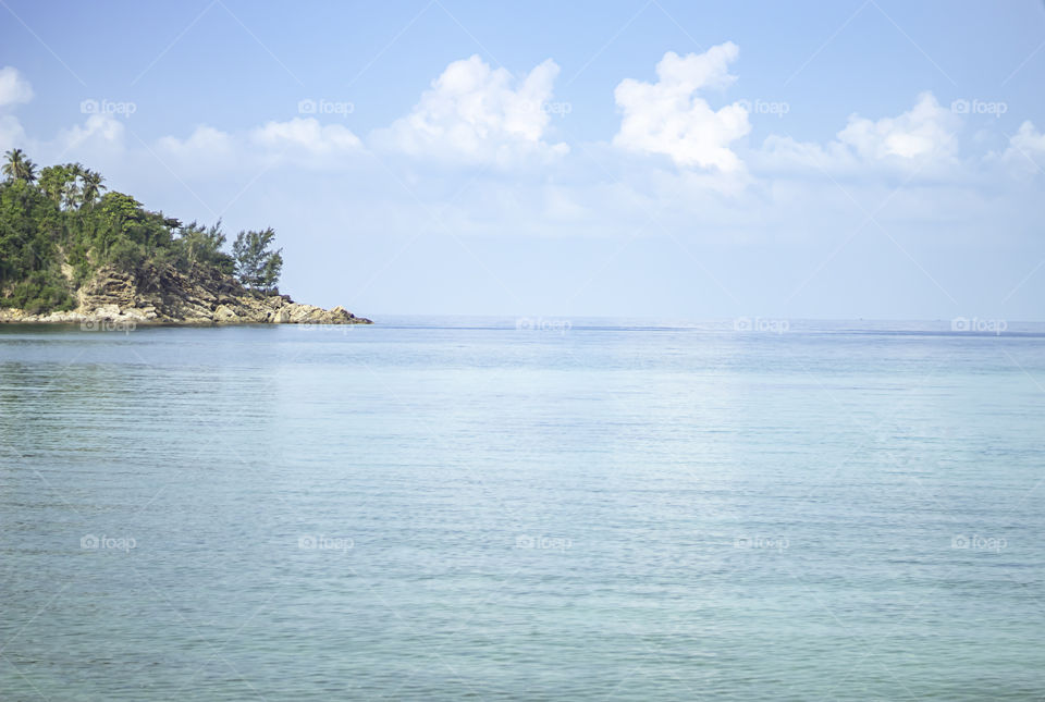 The beauty of the sky and the sea on Haad Salad beach at koh  Phangan , Suratthani in Thailand.