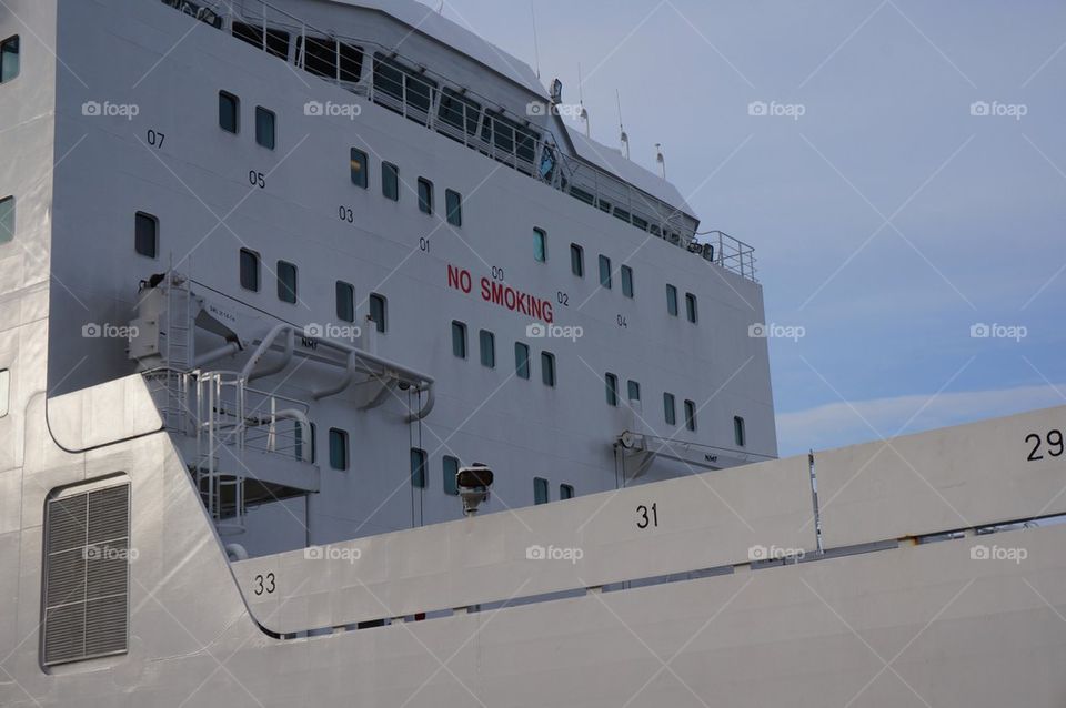 A ship at the harbor