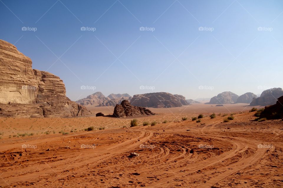 View of a wadi rum, jordan