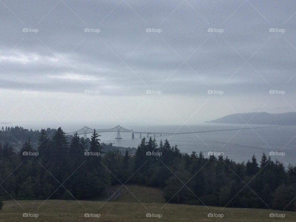 View of the Bridge from Astoria to Seaside Oregon from the Astoria Column