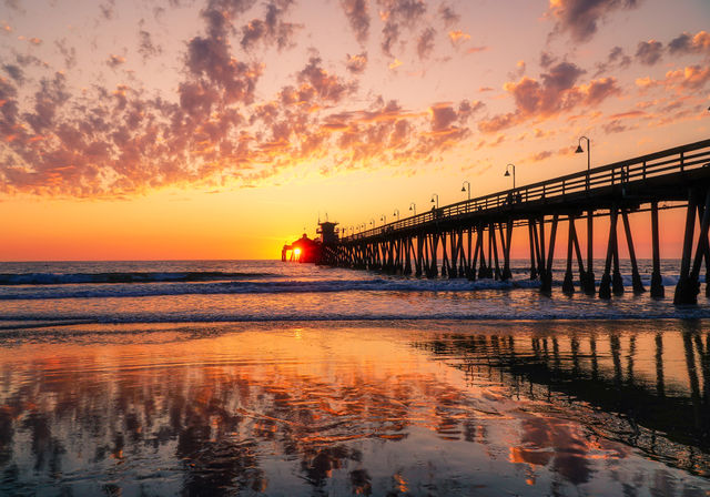 Beautiful sunset in San Diego at the Pier