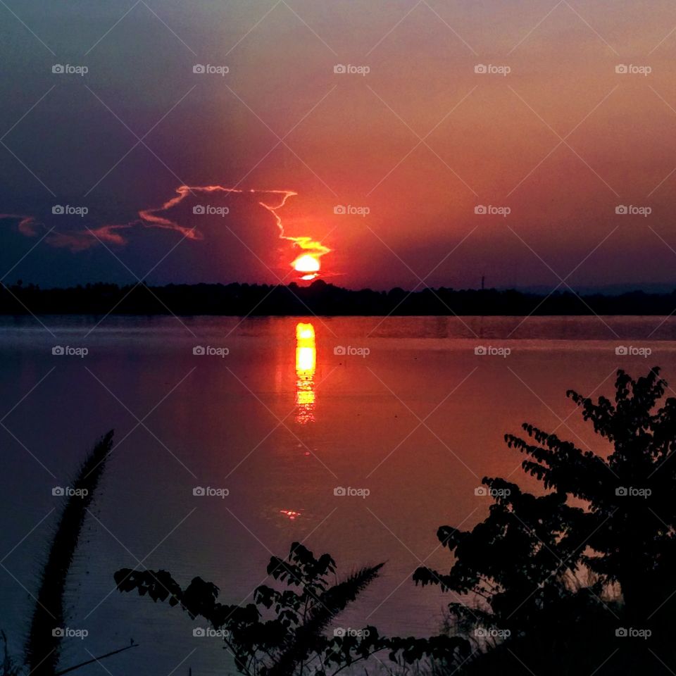 sunset over River Mekong