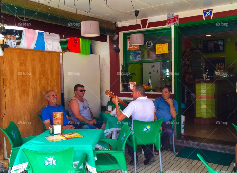 Happy people in a restaurant