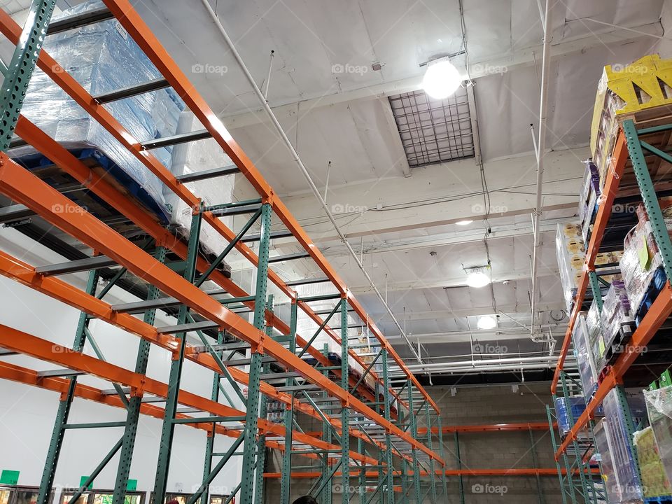 Empty shelves at Costco affected by coronavirus