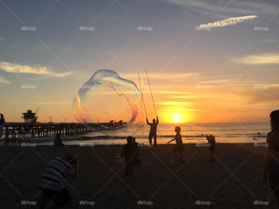 Bubble man, San Clemente California. 