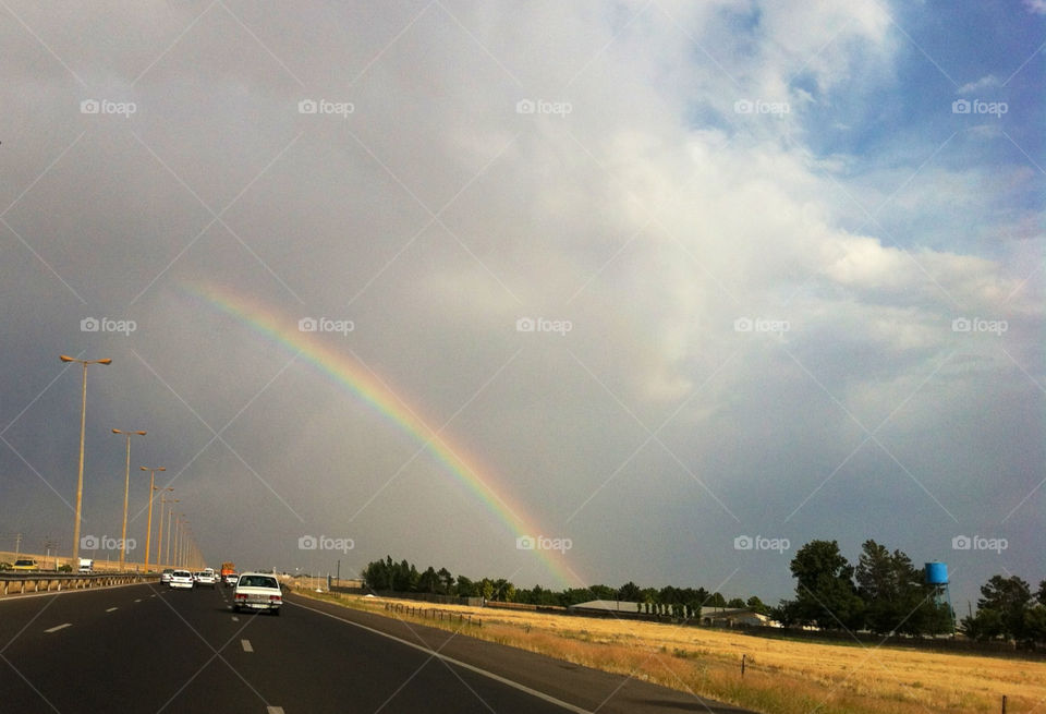 rainbow road iran beautiful sky by ezatvar