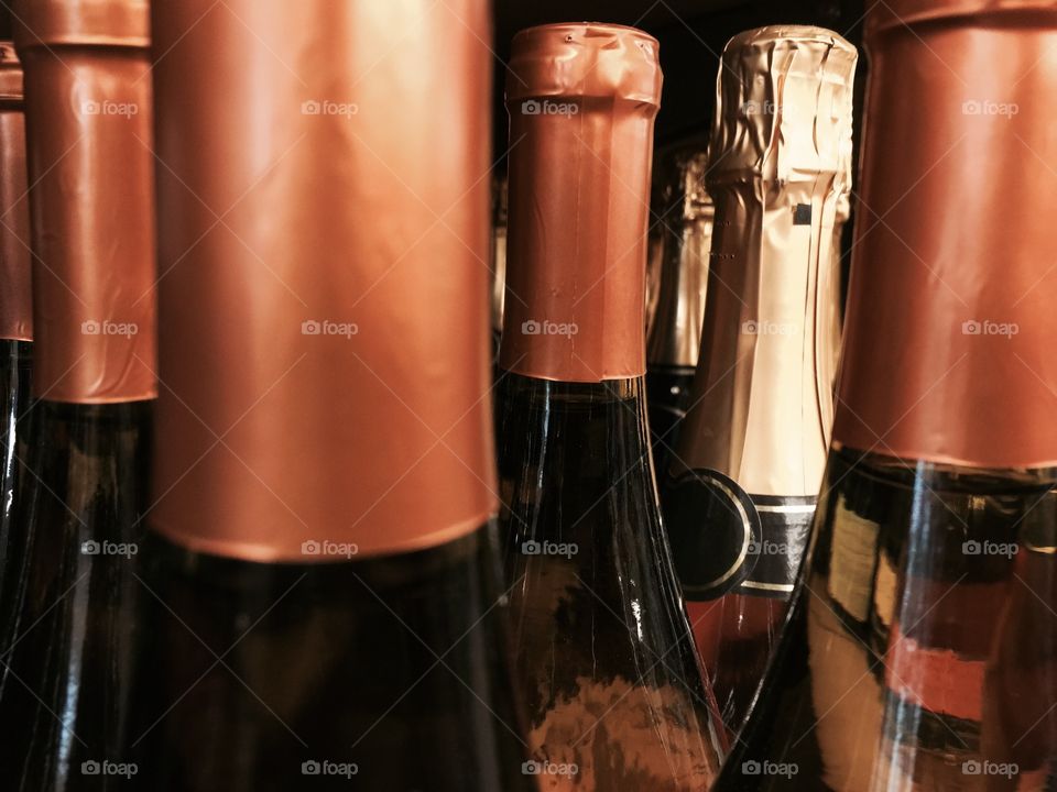 Champagne . Bottle marketing business sales retail food and drink market consumption wine 