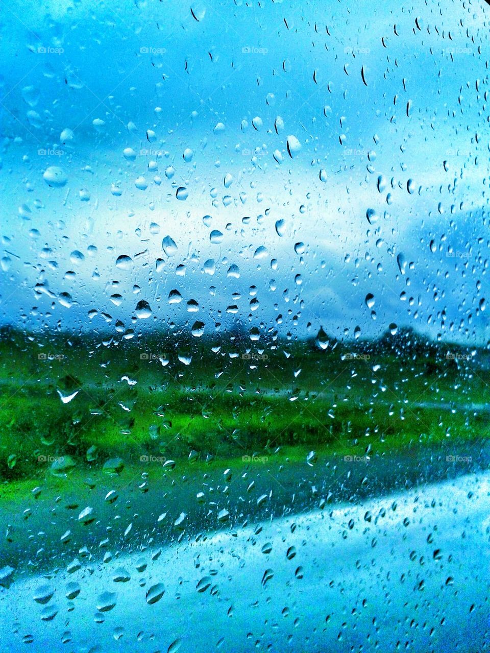 water drops on wind shield