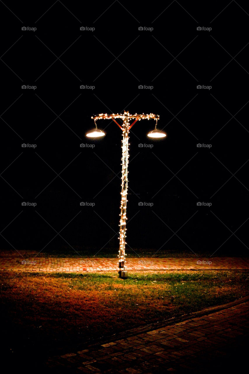 cold christmas lights pole by llthlum