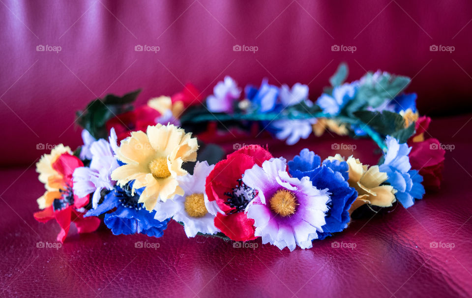 Flower crown, colors, fabric