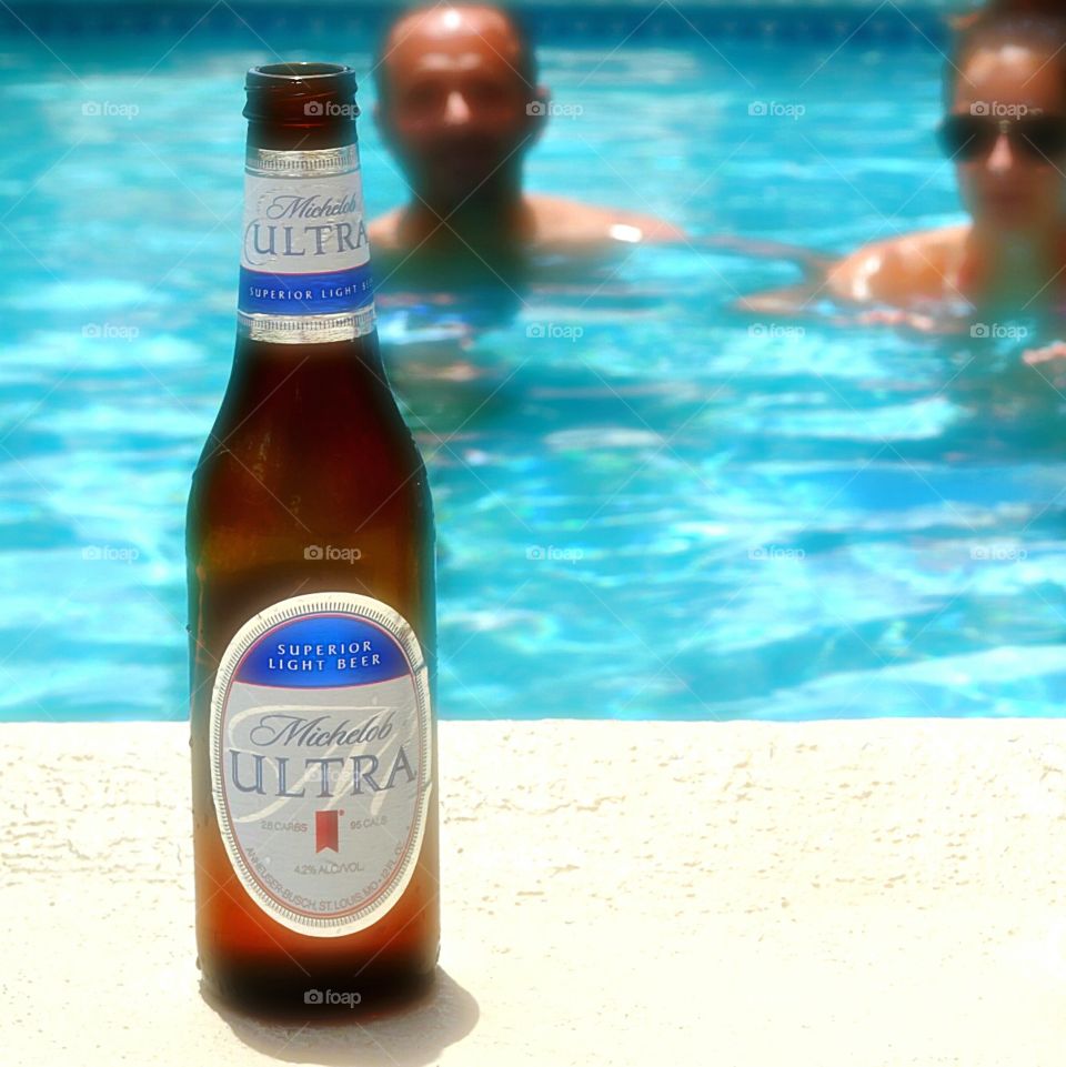 Michelob Ultra poolside . Michelob Ultra poolside