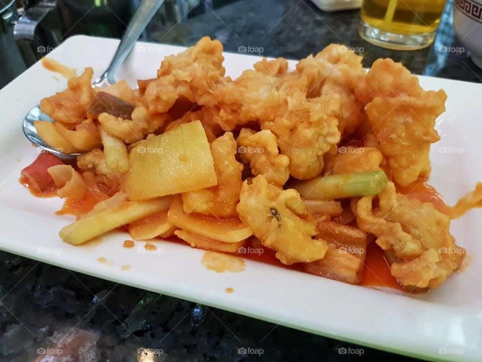Fried fish with sauce