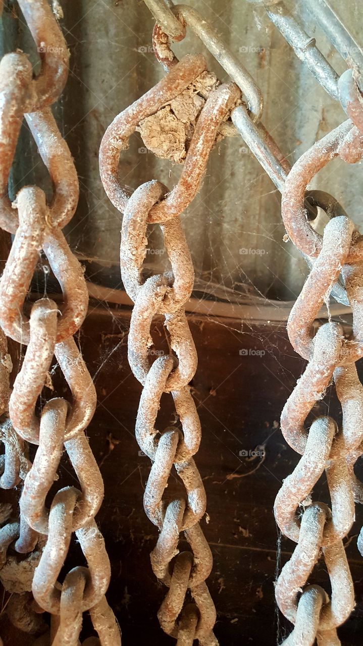 large Rusty dirty old chain