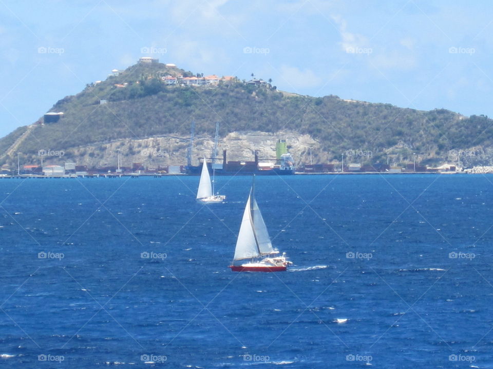 Sailing near St Marten 