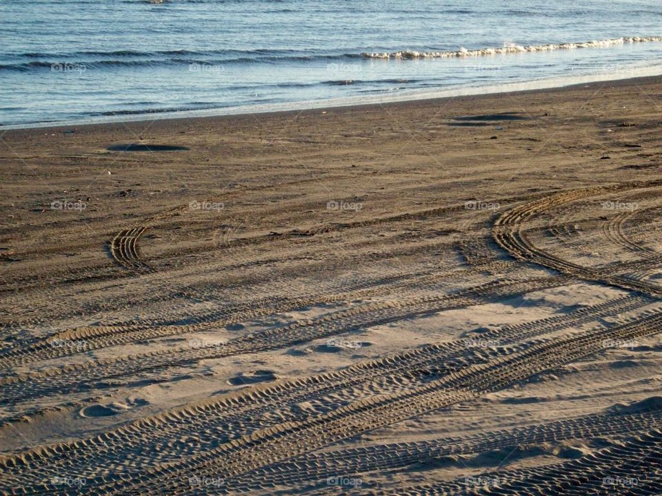 Tracks on the beach 