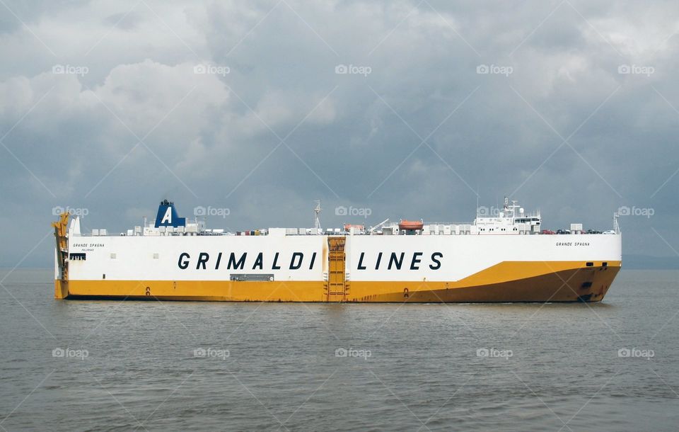 # Grimaldi lines# car carrier# roro ship# cloudy weather#
