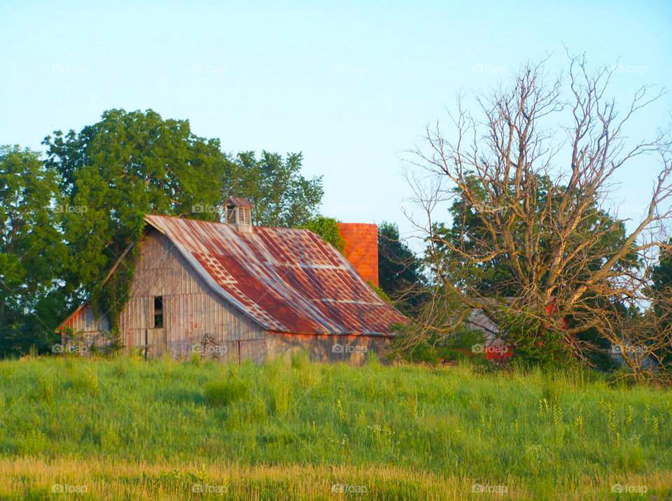 Rustic Abandoned Barn in Missouri. I added vibrancy to the photo of an old barn in Missouri, located about 40 miles east of Kansas City.