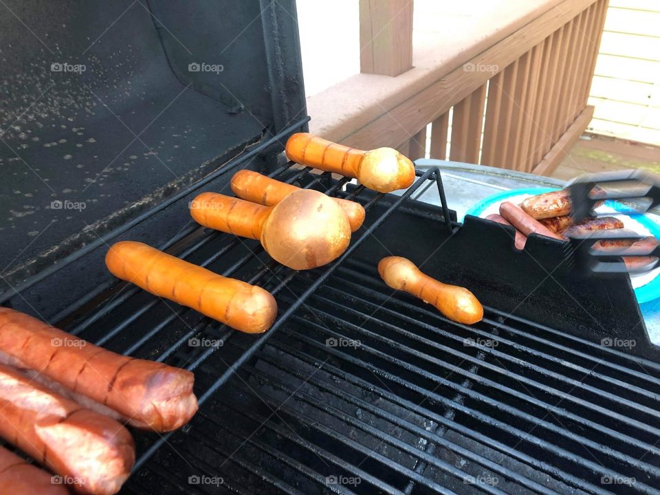 Veggie dogs while cooking lmao
