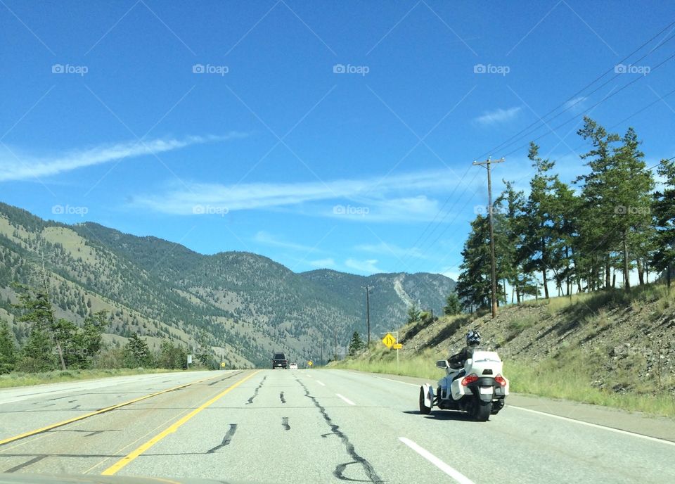 This photo was taken from my road trip around Canada ... taken through the windscreen ... amazing bike 