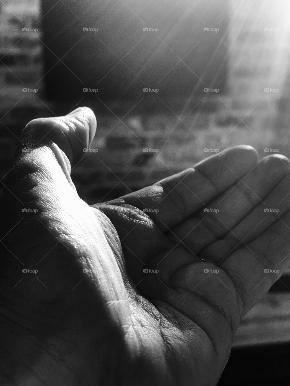 Catching a sunbeam … a super sunny day at home and light flooded in from skylights above enhanced maybe from steam as I was cooking bacon … held up my hand and took a snap … my wacky arty wild B&W entry🖤 🤍