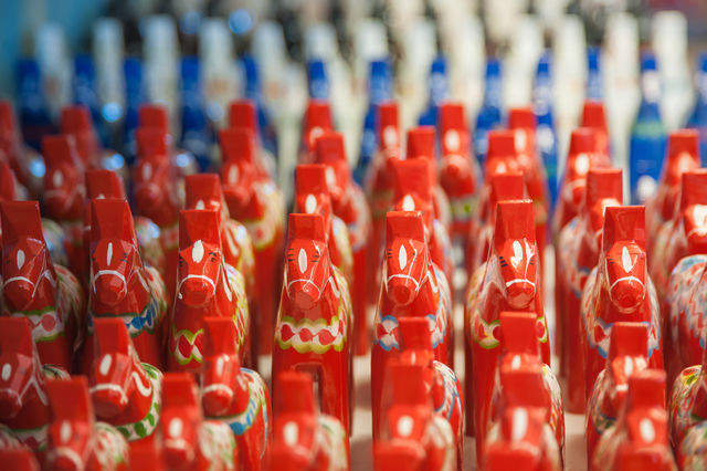 Dala Horse. Dalecarian Horse. Must have handmade and painted wooden souvenir, toy from Sweden.