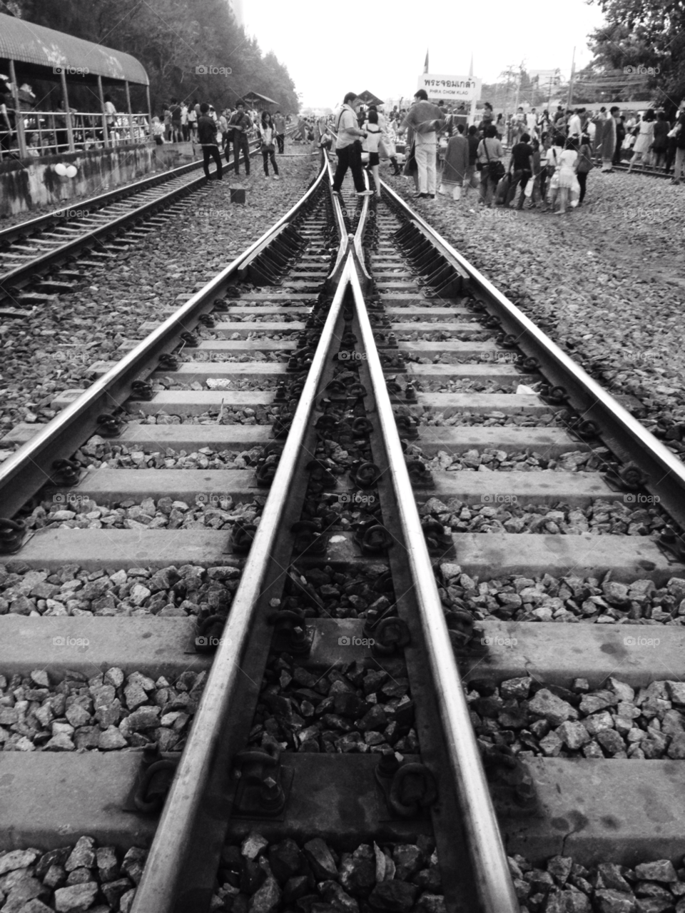 train bw black and white rail by Daisyft