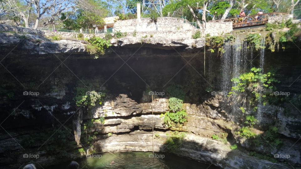 Cenote waterfall