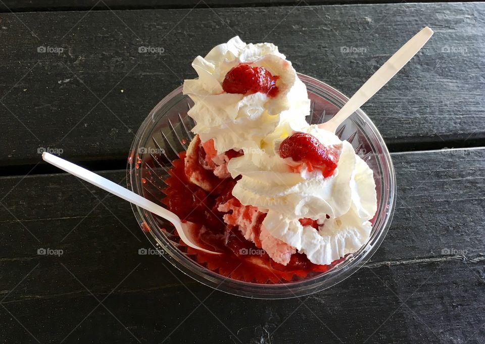 Strawberry Shortcake with Strawberry Ice Cream