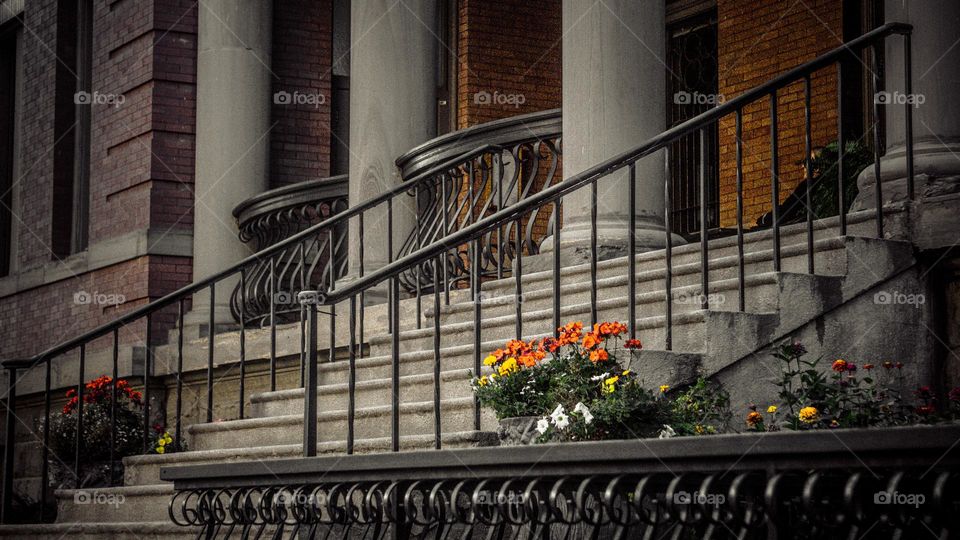 Rustic warm welcome into building