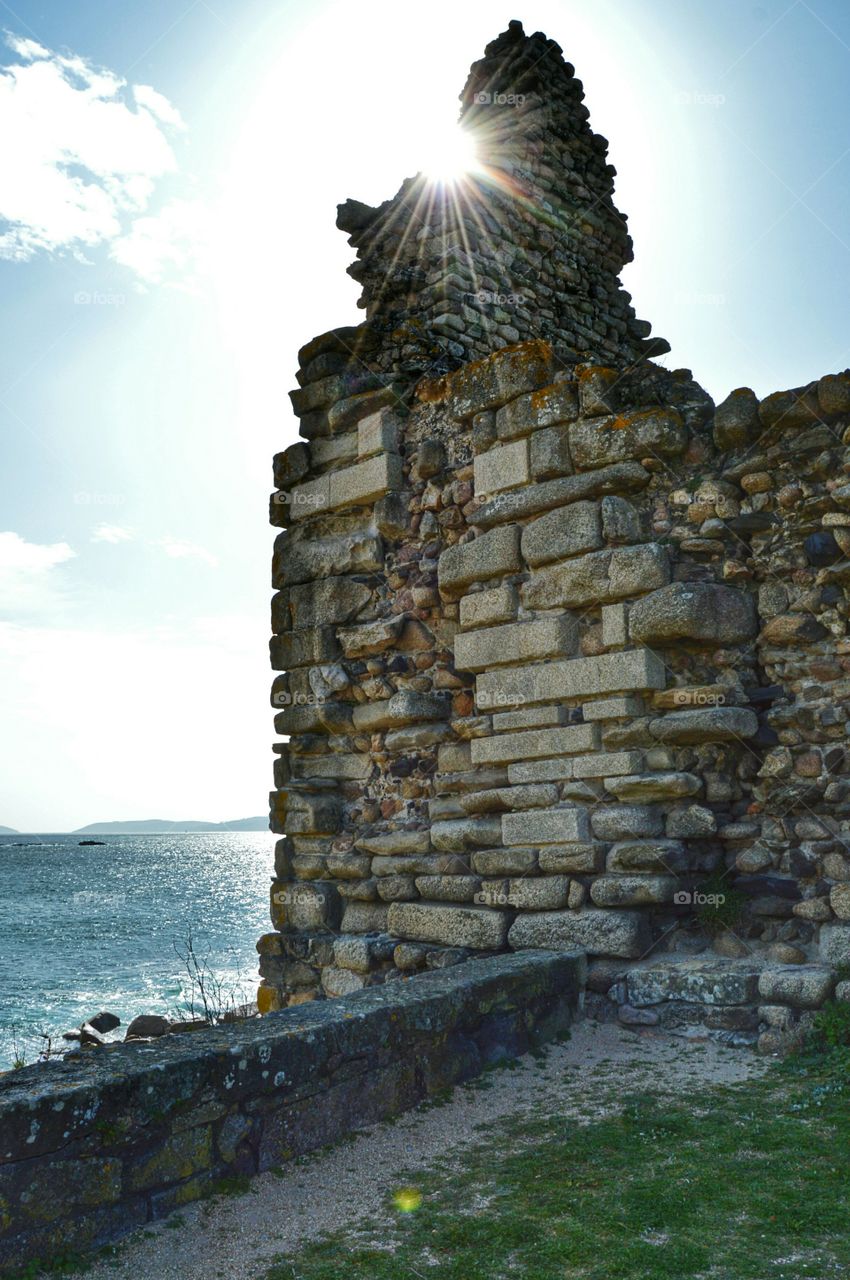 Ancient Defensive Tower. Remains of an ancient defensive tower built to repel Viking raids