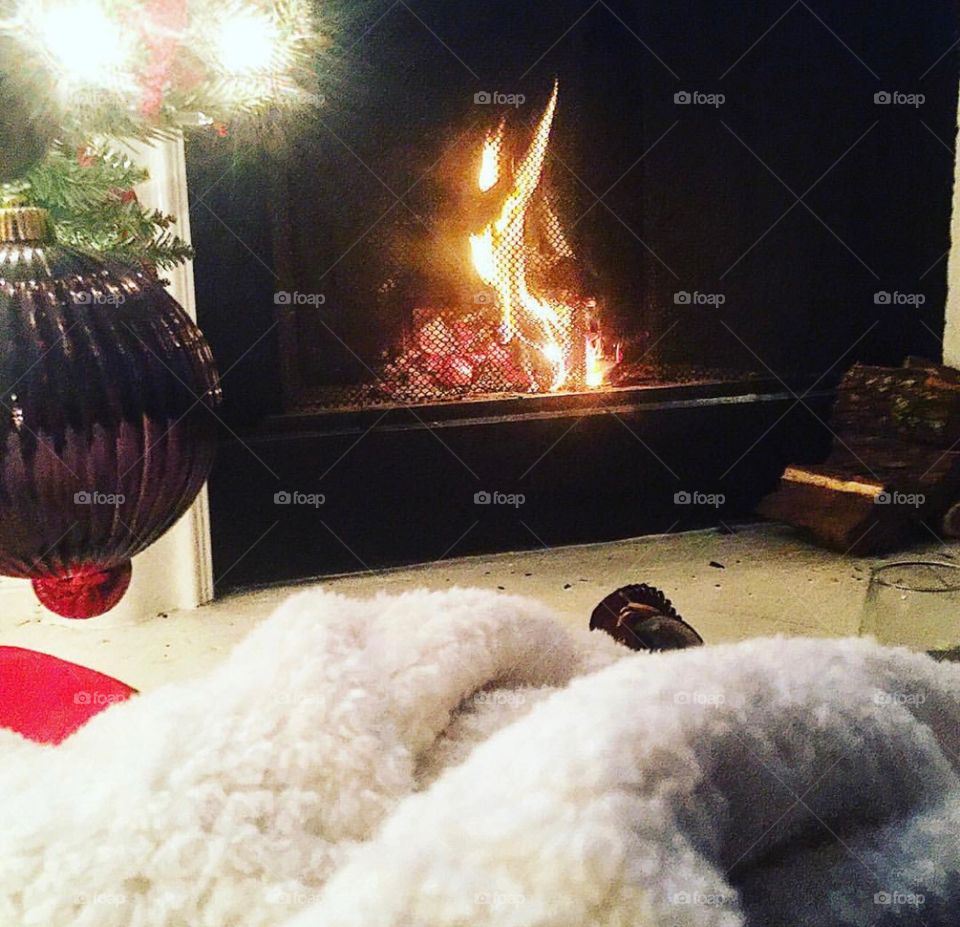 Christmas and fireplace